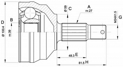 OPEN PARTS cvj546010 -  Шарнирный комплект, приводной вал
